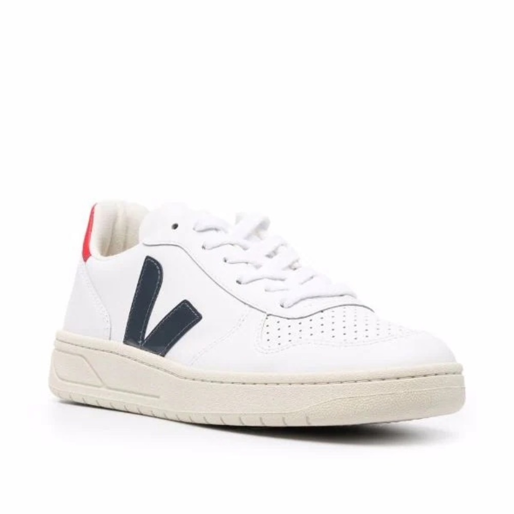 Veja V-10 Low Top Sneaker Red and Blue